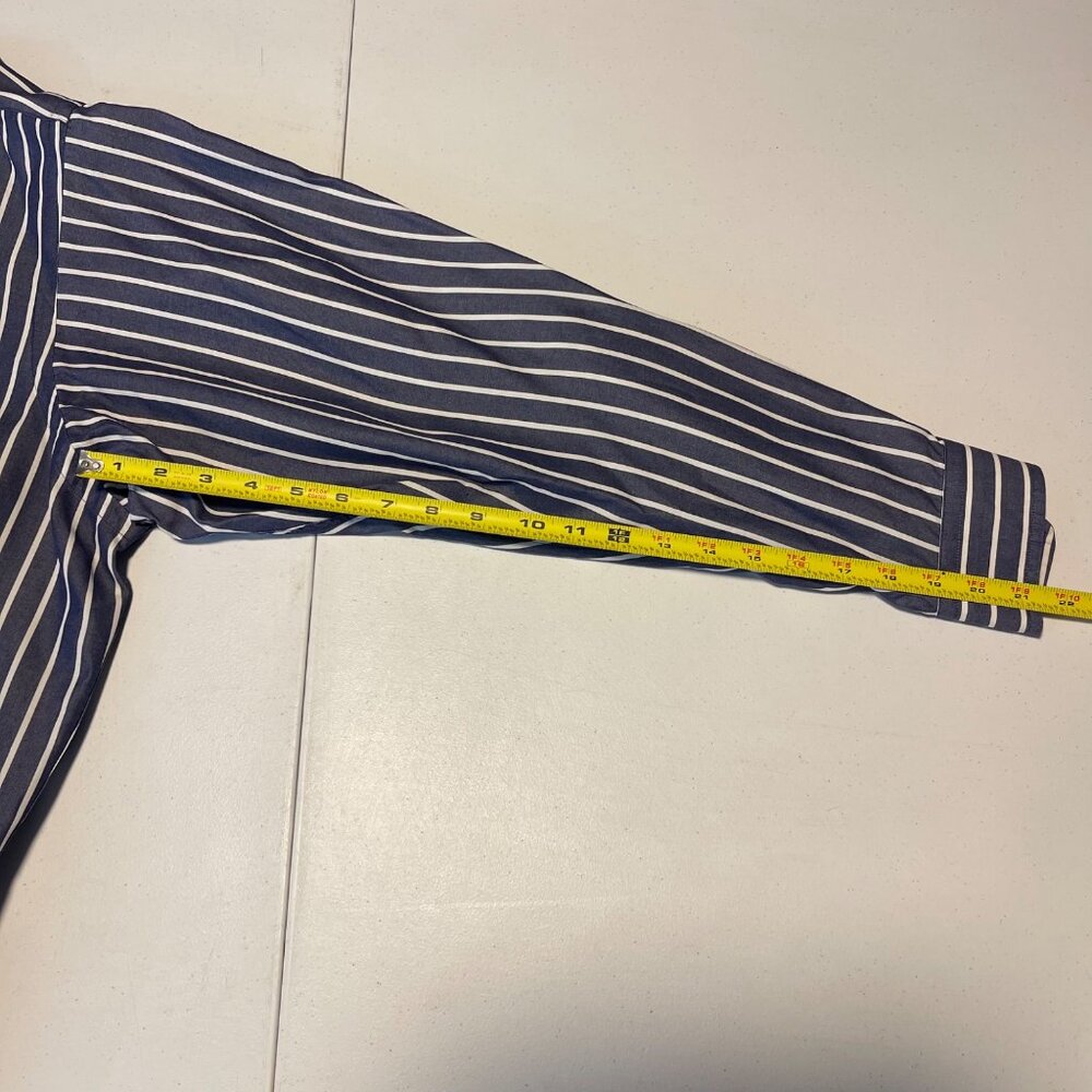 Ralph Lauren Mens XXL Blake Navy & White Striped Button-Up Shirt 100% Cotton - Picture 13 of 13